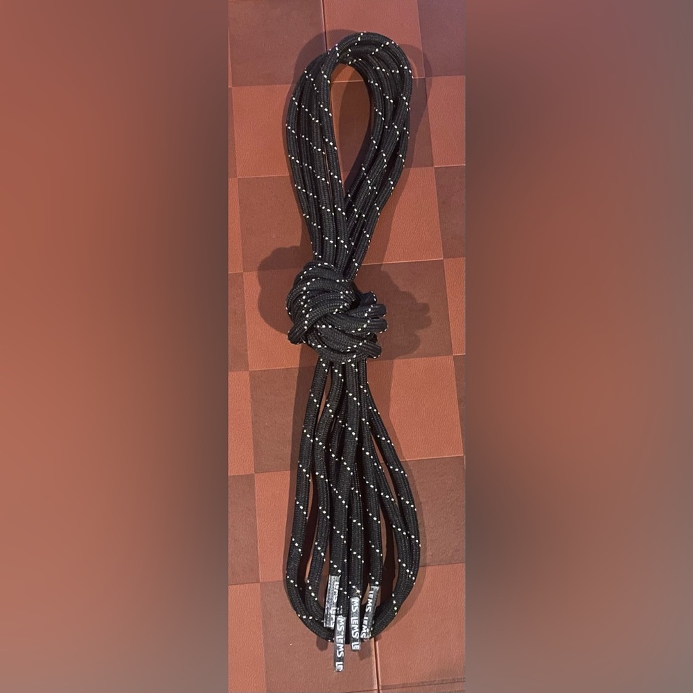 Lems Boot Laces 57 inches Black White Dot Boulder Boot Hiking Shoe Strings